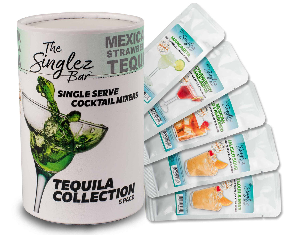 Singlez Bar Tequila Collection 5Pack Single Serve Mixers Adorned on
