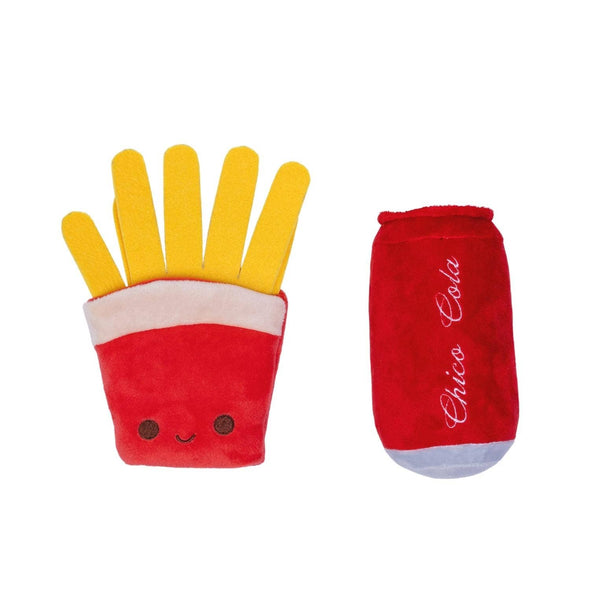Cola & Fries Crinkle and Squeaky Plush Dog Toy Combo