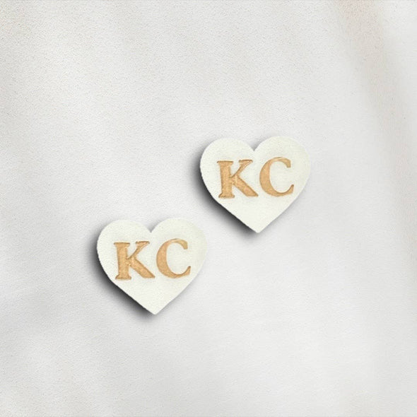 KC Heart Studs, Chiefs Earrings, Royals Earrings, Current KC