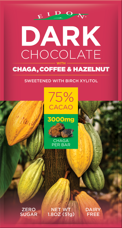 Chaga, Coffee & Hazelnut Dark Chocolate Bar