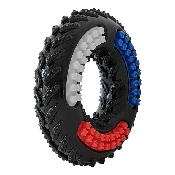 Recyclable TPR Textured Dog Chew Toy - "Tire of Fun"