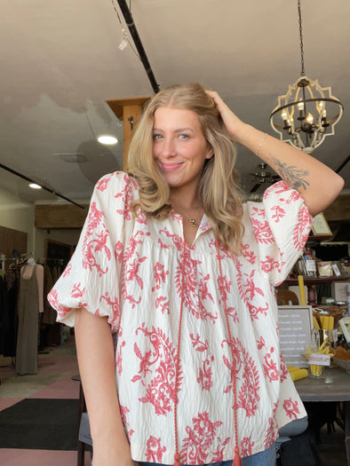 Paisley Peasant Top
