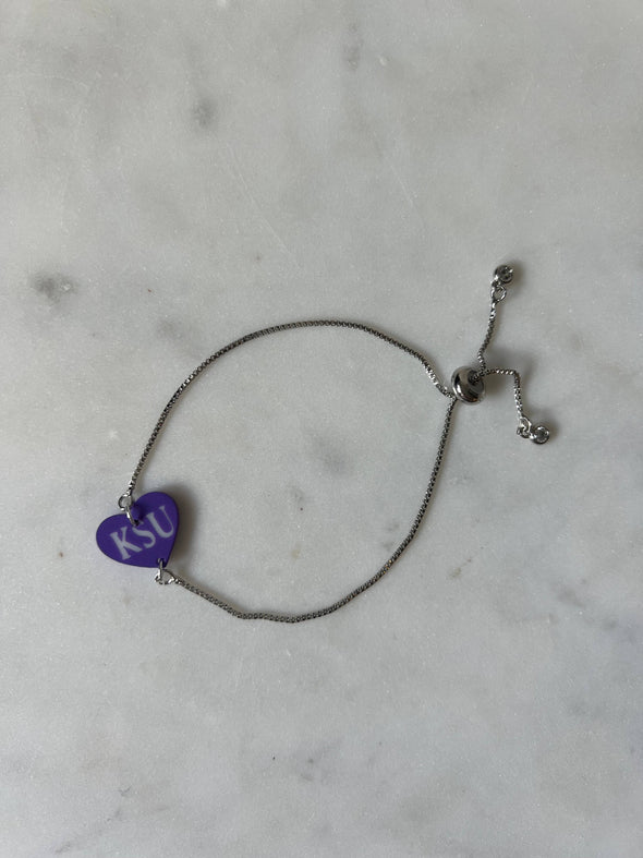 KSU Heart Bracelet, Kansas State Gifts, Kansas City Jewelry