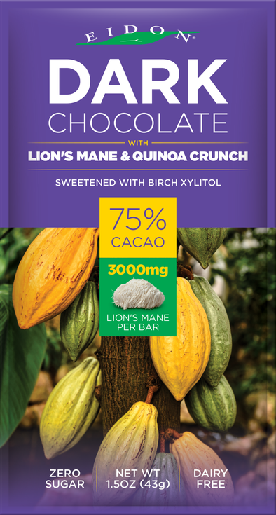 Lion's Mane & Quinoa Crunch Dark Chocolate Bar