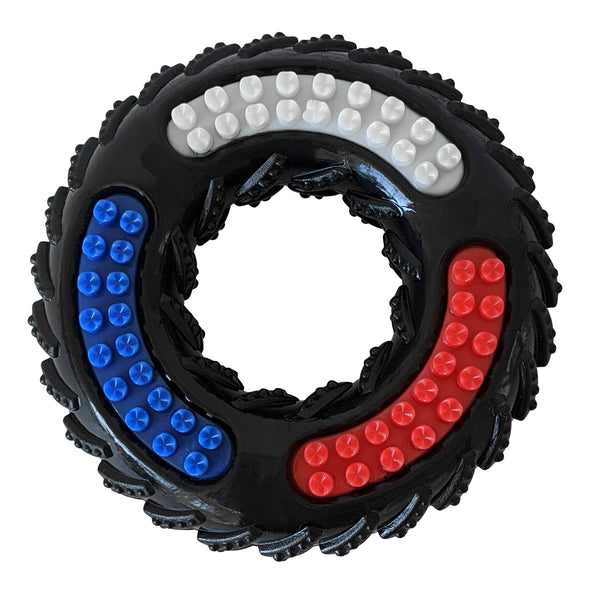 Recyclable TPR Textured Dog Chew Toy - "Tire of Fun"
