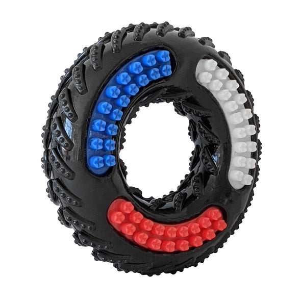 Recyclable TPR Textured Dog Chew Toy - "Tire of Fun"