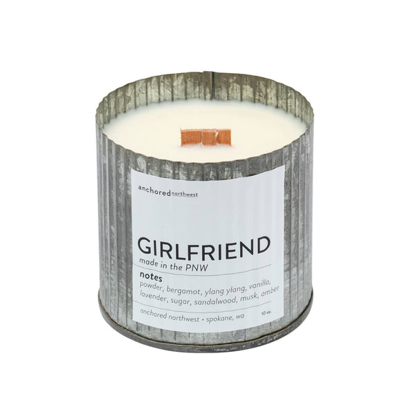 Girlfriend Wood Wick Rustic Farmhouse Soy Candle