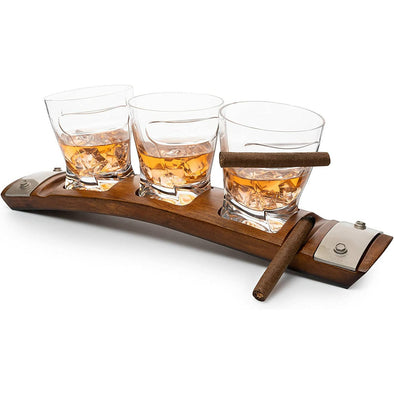 Cigar Glass & Coaster & with 3 Whiskey Cigar Glasses